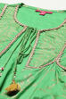Green Cotton Printed Short Kurta Lehenga Set image number 2
