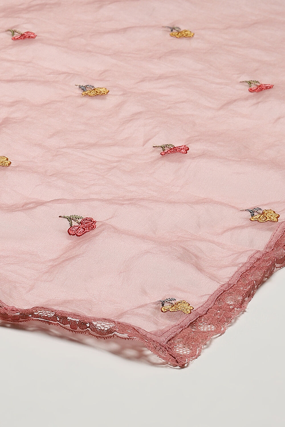 Pink Banarasi Silk Machine Embroidered Unstitched Suit Set image number 7