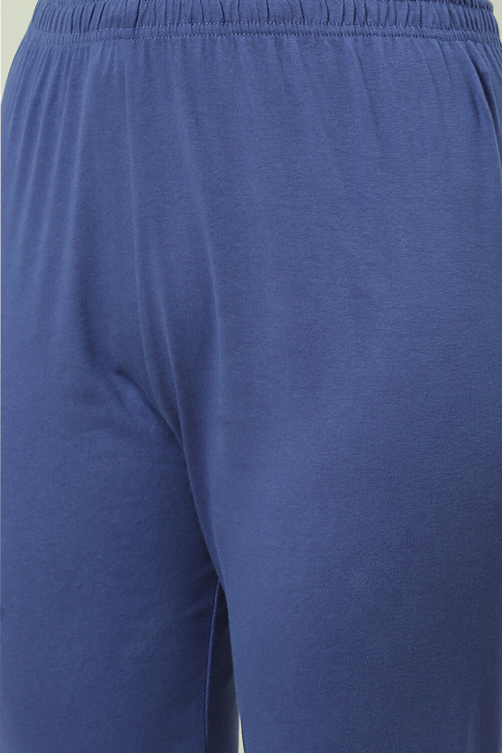 Blue Cotton Kalidar Kurta Churidar Suit Set image number 2