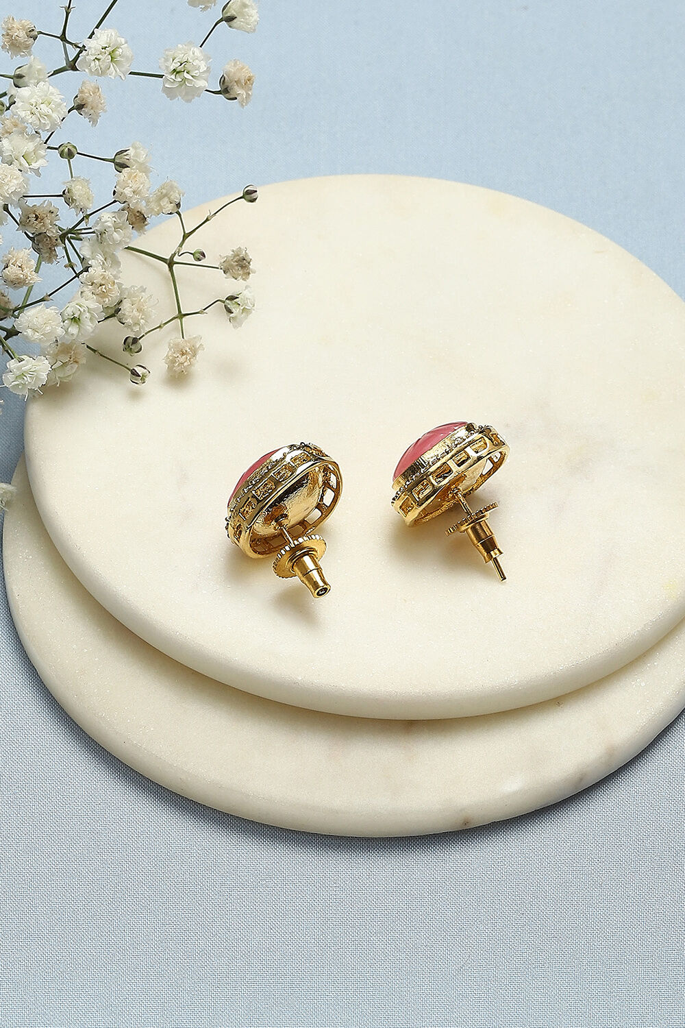 Light Pink Brass Earrings image number 2