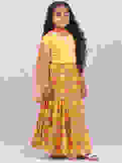 Yellow Art Silk Lehenga Set image number 6