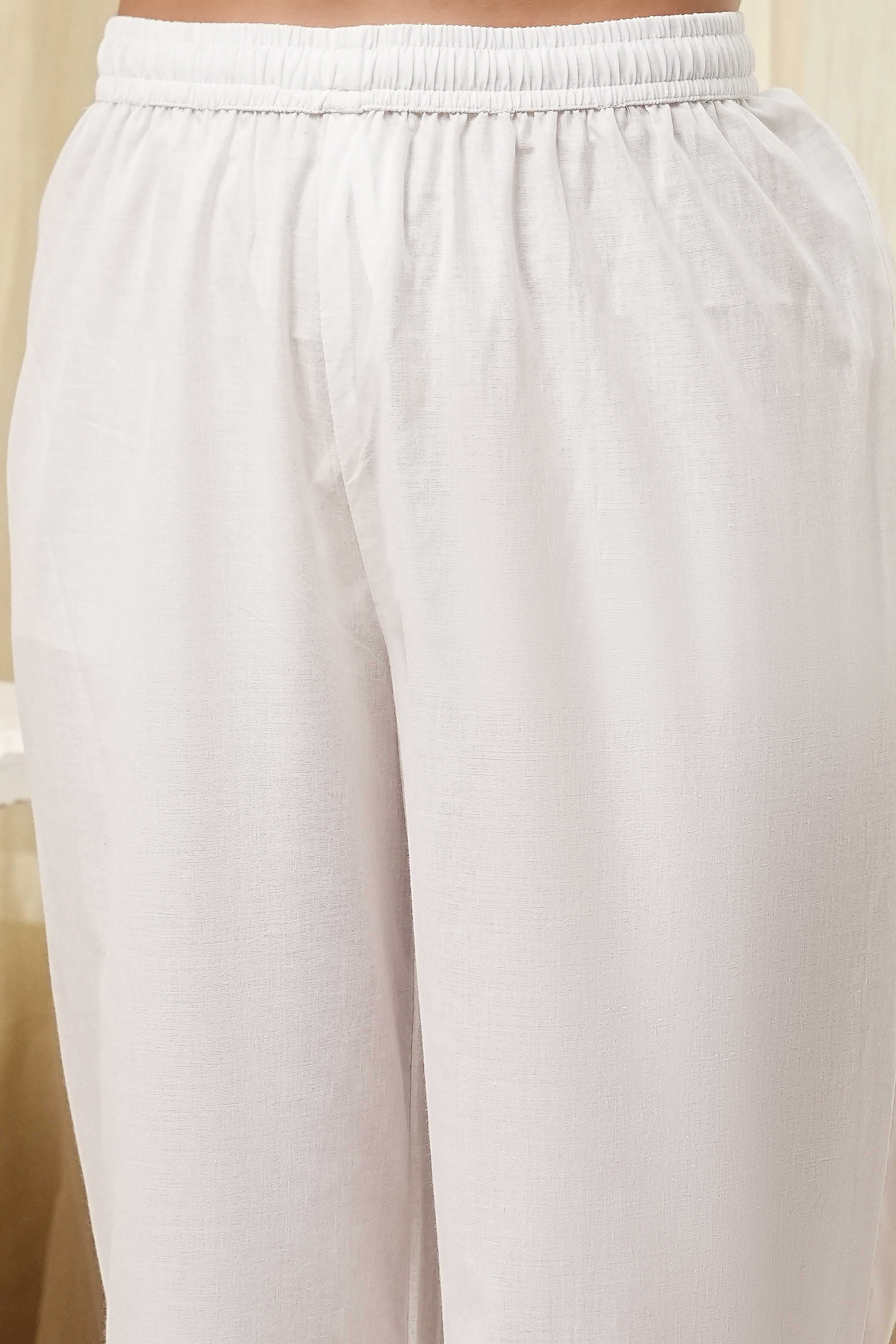 Pink Cotton Schiffli Straight Suit Set image number 2