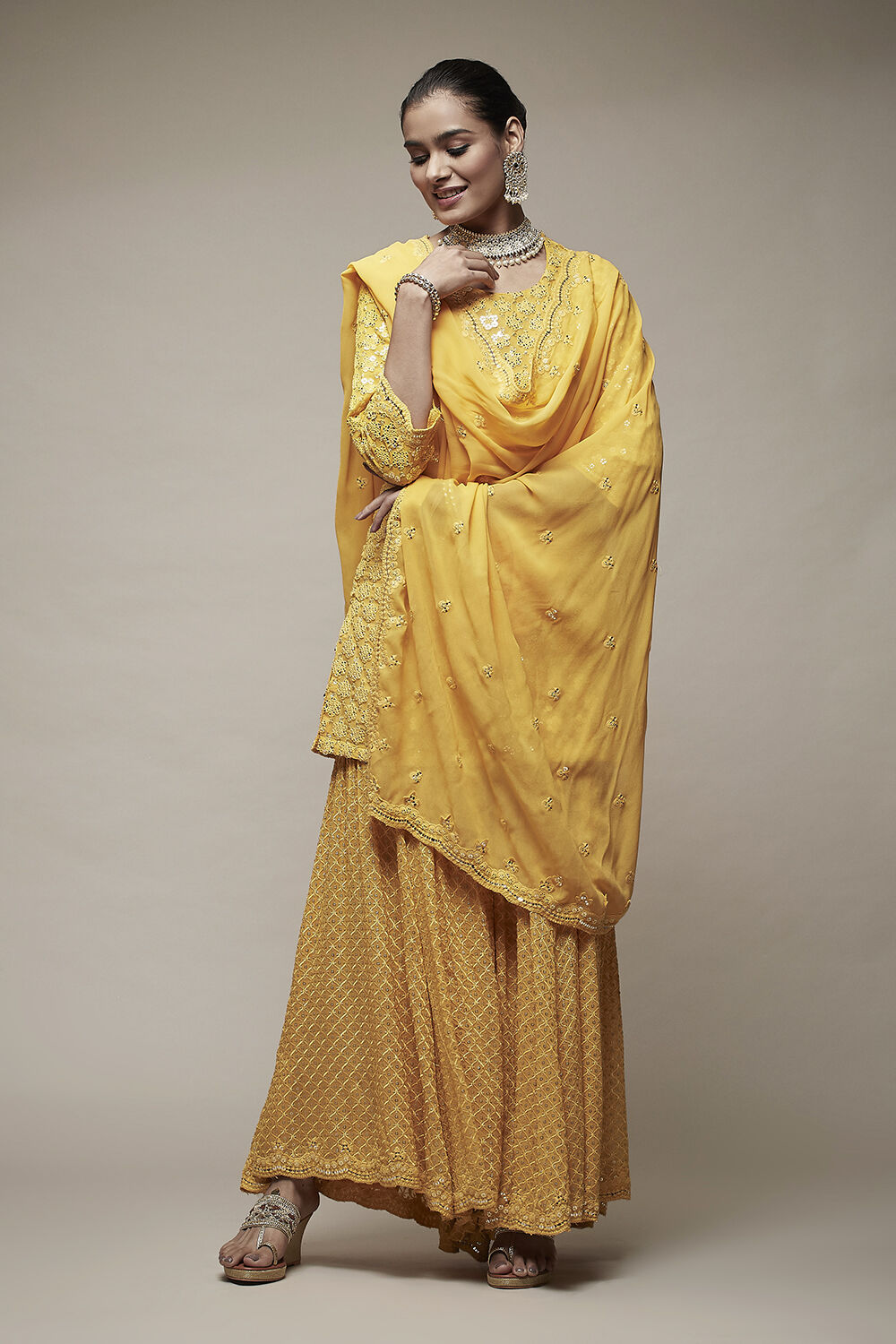 Pink Viscose Garara Suit Set image number 3