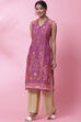 Purple Cotton A-Line Kurta image number 2