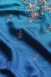 Blue Viscose Rayon Embroidered Straight Kurta Set image number 3