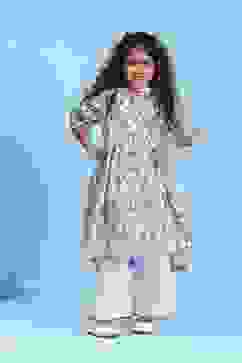 Blue Cotton Printed Anarkali Suit Set image number 6