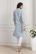 Blue Cotton Printed Straight Kurta image number 3