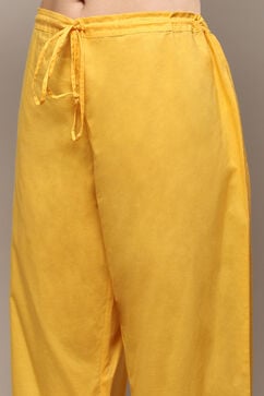 Yellow Poly Viscose A-Line Printed Kurta Palazzo Suit Set image number 2