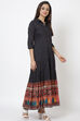 Black Cotton Tiered Dress image number 4