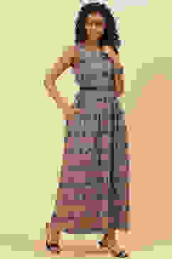 Carbon Cotton A Line Dress image number 4