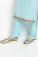 Turquoise Georgette Easy Stitch Suit Set image number 4
