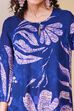 Blue Viscose Rayon A Line Kurta Pants Set image number 1