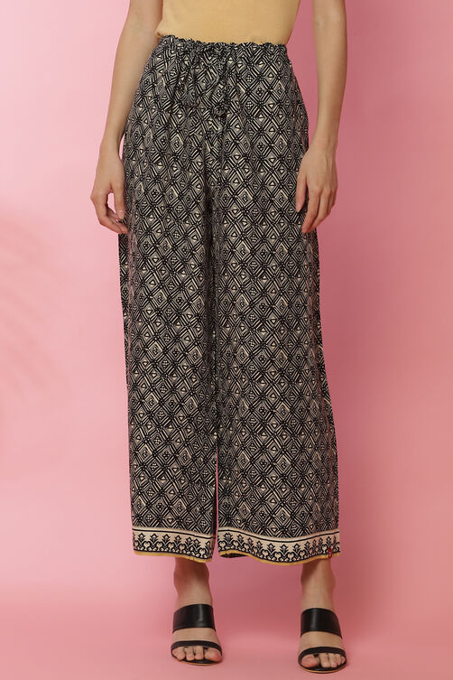 Black Viscose Palazzo Pants image number 0