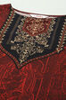 Maroon Crepe Printed Straight Short Kurta image number 1