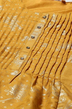 Ochre Art Silk Flared 2 Piece Set image number 1