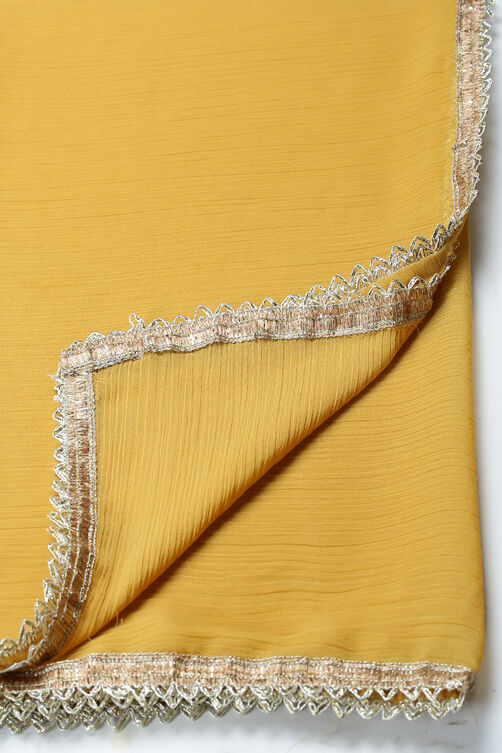 Mustard Art Silk Double Layered Kurta Churidar Suit Set image number 2