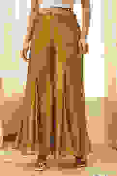 Gold Georgette Palazzo Pants image number 4