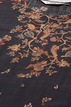 Charcoal Cotton Straight Kurta Palazzo Suit Set image number 1