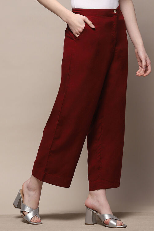 Off White Cotton Regular Pant image number 3