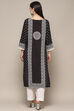 Black & White Printed Straight Kurta image number 3