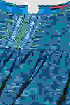 Teal Blue Cotton Flared Printed Kurta Garara Suit Set image number 1