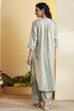 Sky Blue Viscose Rayon Straight Kurta Pants Set image number 5