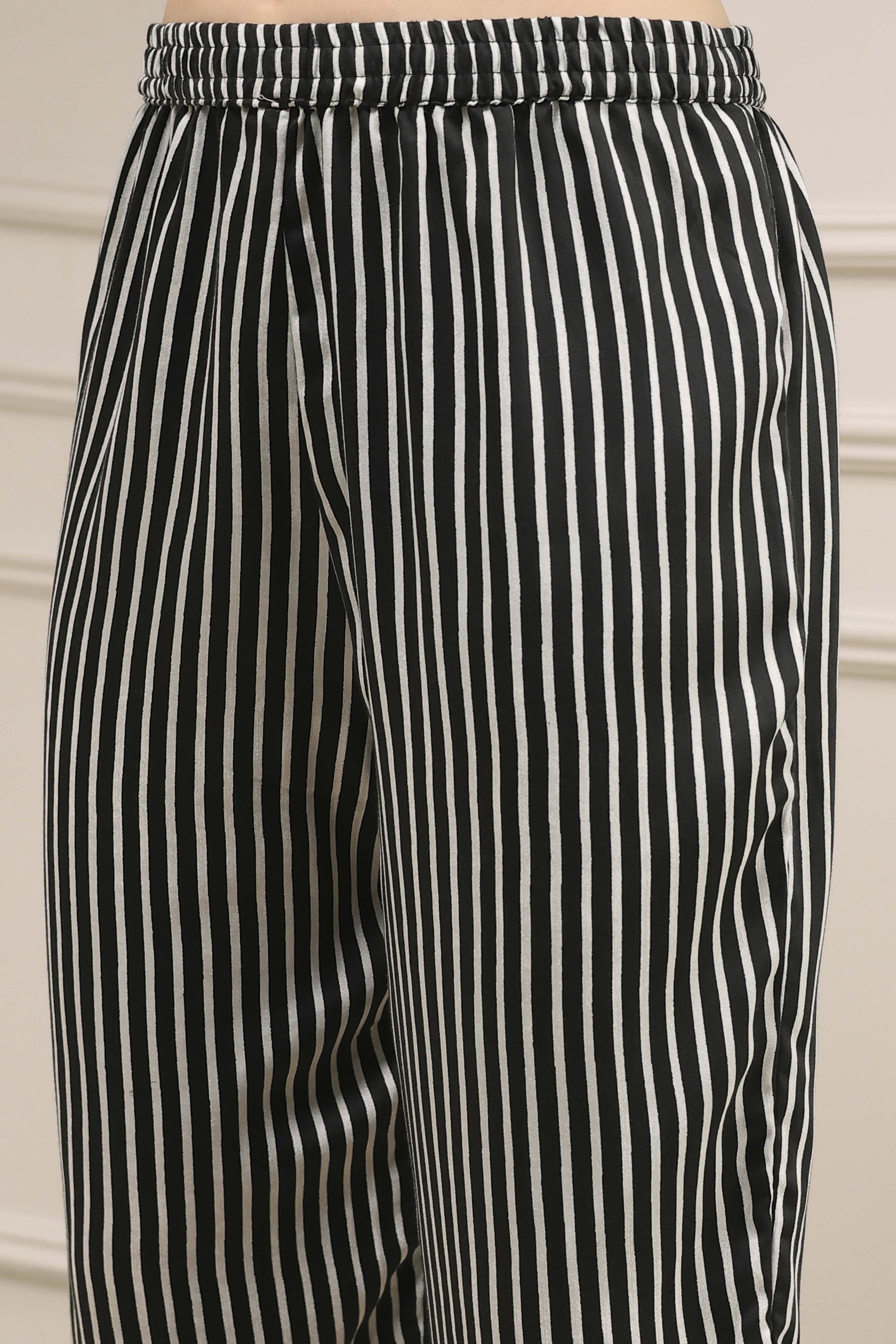 Black Modal Solid Kaftan Fusion Kurta Set image number 2