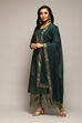 Navy Blue Cotton Straight Printed Kurta Capri Suit Set image number 5
