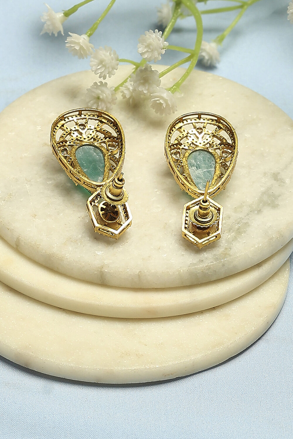 Green Brass Drop & Danglers image number 2