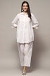 White Cotton Straight Kurti image number 0