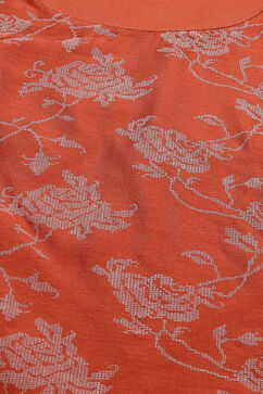 Burnt Orange Art Silk Straight Printed Kurta image number 1