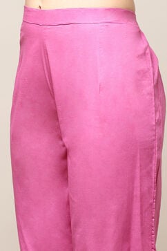 Wine Silk Blend Printed Unstitched Suit Set image number 3