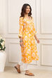 Yellow Viscose Rayon Straight Kurta image number 4