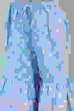 Powder Blue Cotton Tiered Kurta Set image number 2