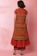 Rust Art Silk Double Layered Kurta image number 7