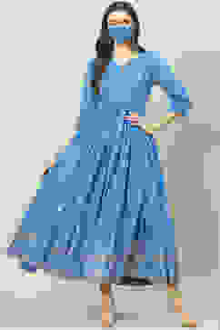 Blue Cotton Dress image number 5