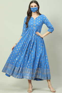 Blue Cotton Dress image number 5