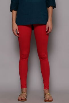 Red Cotton Blend Solid Anklets image number 0