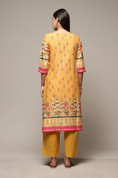Yellow Cotton Straight 2 Piece Set image number 4