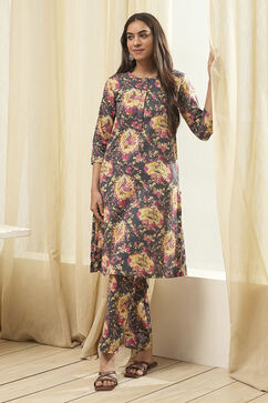 Navy Berry Rayon Flared 2 Piece Set image number 0