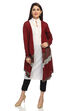 Maroon Cotton Front Open Printed Shrug image number 0