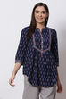 Indigo Cotton Short Yarndyed Kurti