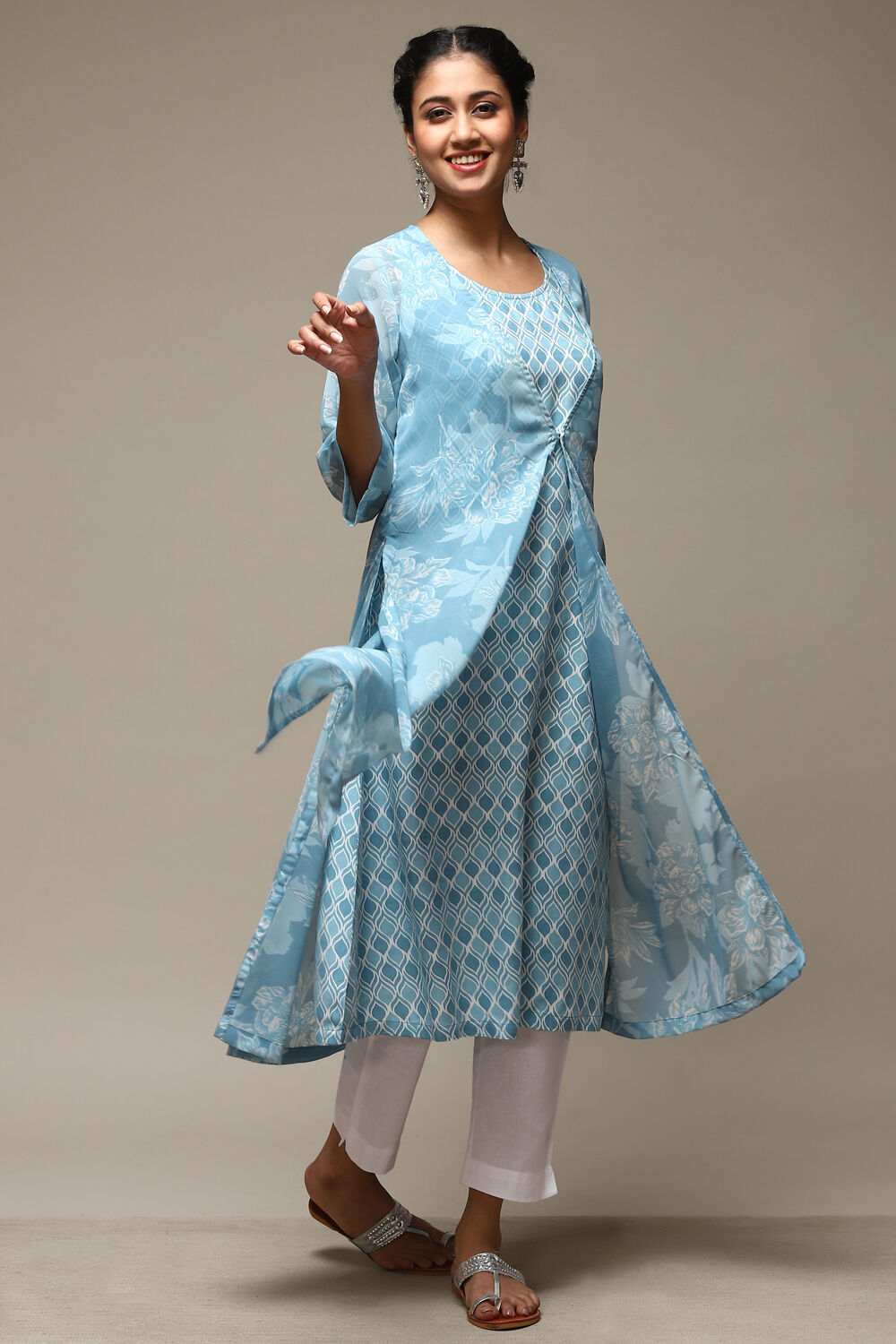 Coral LIVA Blend Straight Printed Kurta image number 0