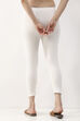 Maroon Cotton Lycra Solid Fitted Cropped Leggings image number 5