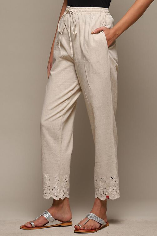 Black Cotton Blend Narrow Pant image number 2