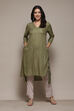 Pista Green Viscose Straight Solid Kurta image number 0