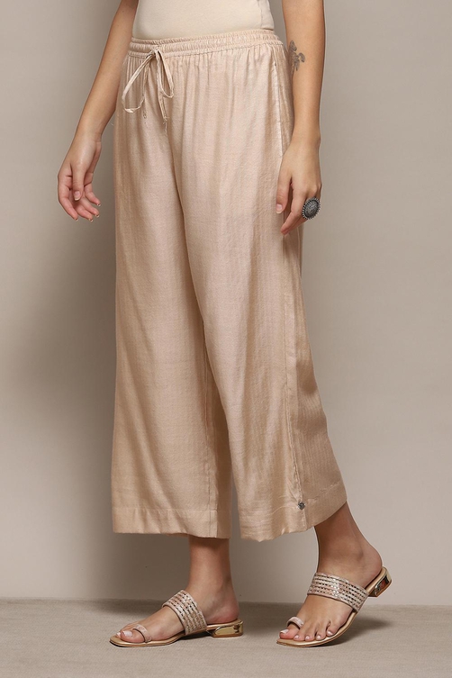 Ink Blue Viscose Blend Palazzos image number 2