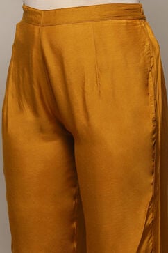 Beige Mustard Chanderi Unstitched Suit set image number 3