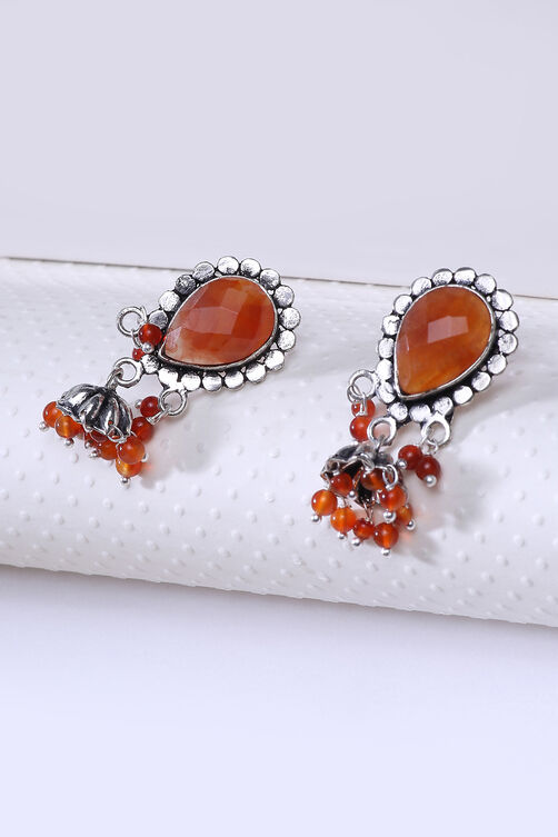 Orange Chalcedony Earrings image number 1