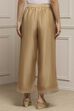 Gold Polyester Straight Palazzos image number 5